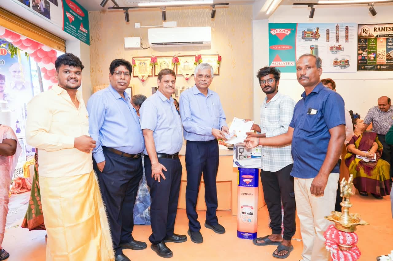 Texmo Motors and AQUA Group products at Ramesh Traders Ariyalur