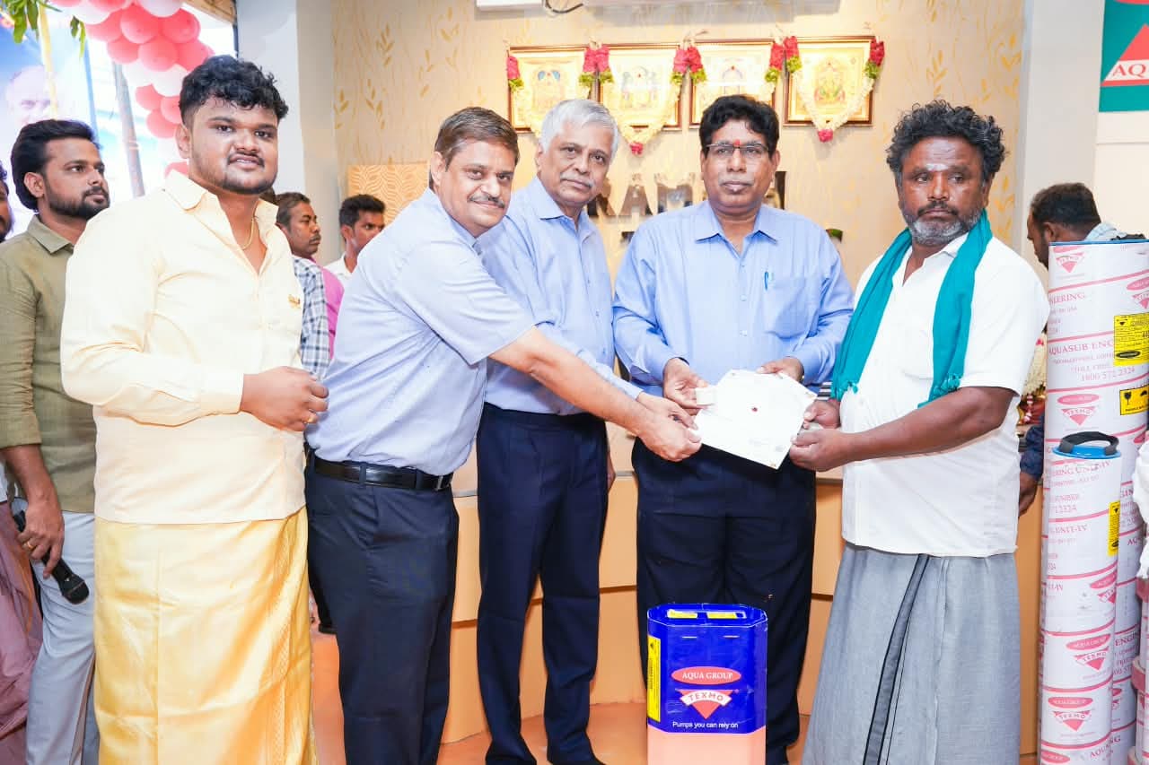 Ramesh Traders store in Ariyalur with motors, pipes and electrical products